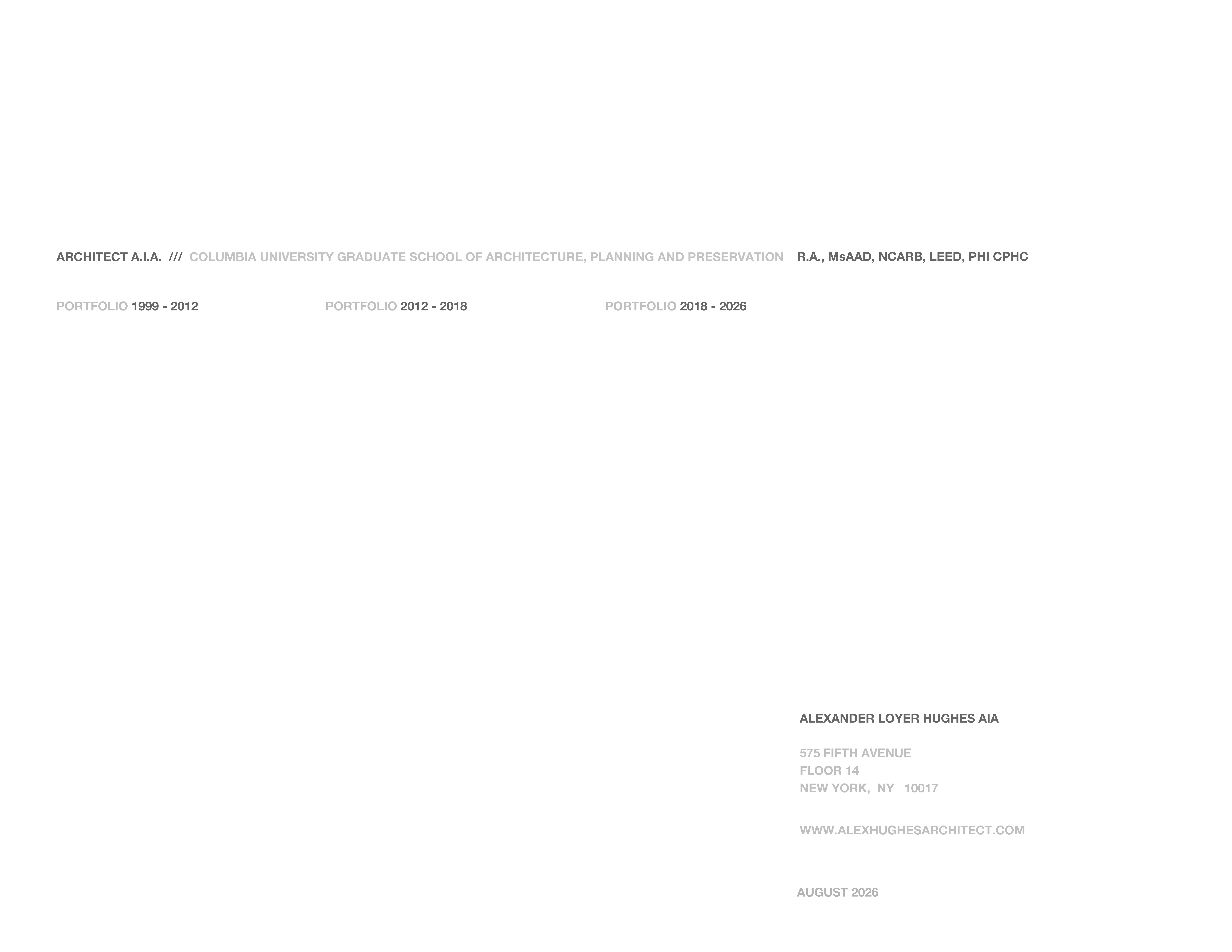 Alex Hughes Architect Portfolio